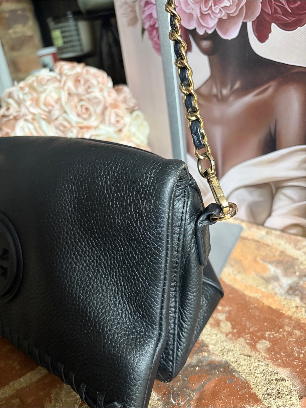 Tory Burch Marion foldover crossbody bag (Black) - Picture 4 of 10